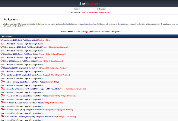 jio rockers tamil - Kannada, Telugu Movies download